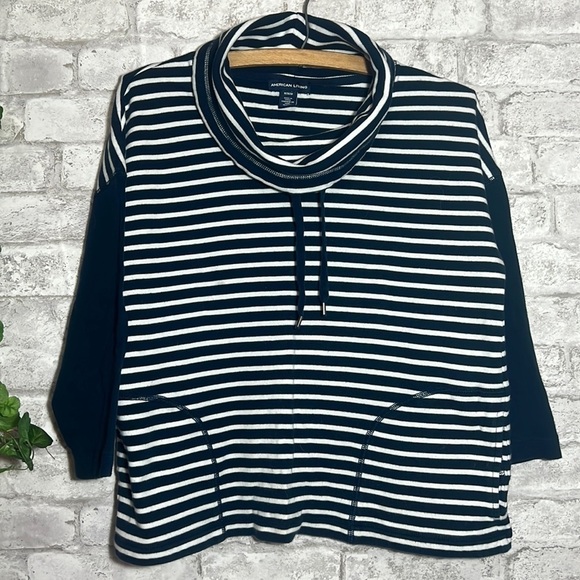 American Living Pullover Women’s Size M Drawstring Funnel Neck 3/4 Length Sleeve - Picture 1 of 7